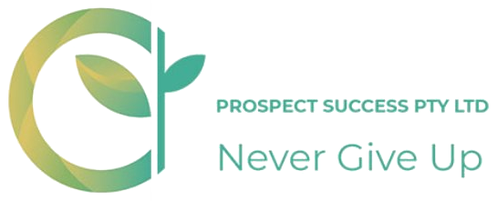 Prospect Success Pty Ltd founder's mark — Never Give Up
